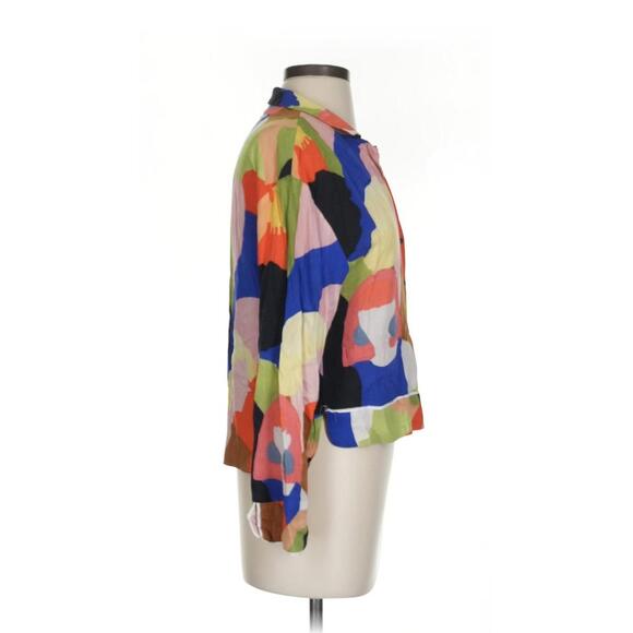 ZARA Abstract Print Button-Up Blouse XS - Picture 3 of 3